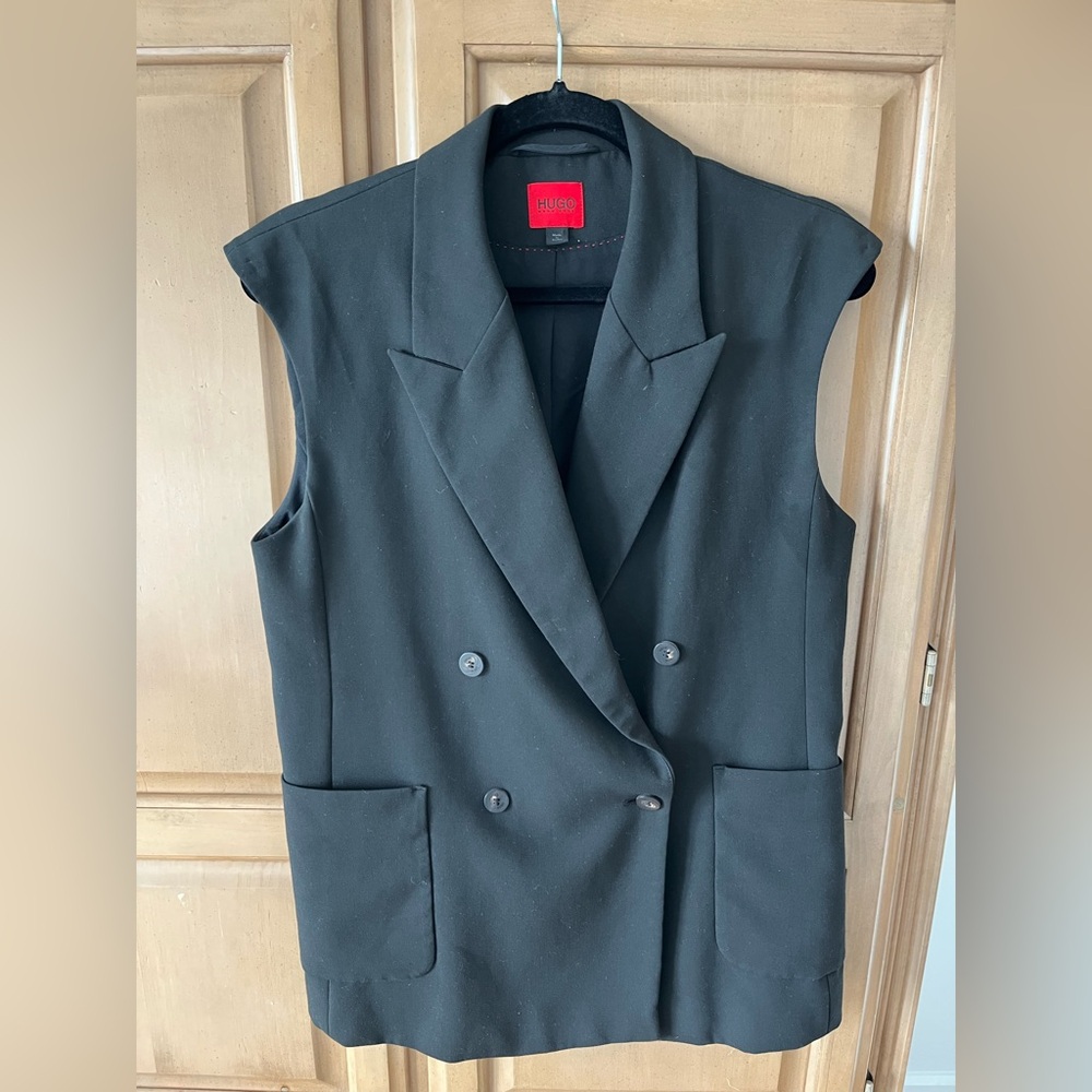 Hugo Black Sleeveless Blazer